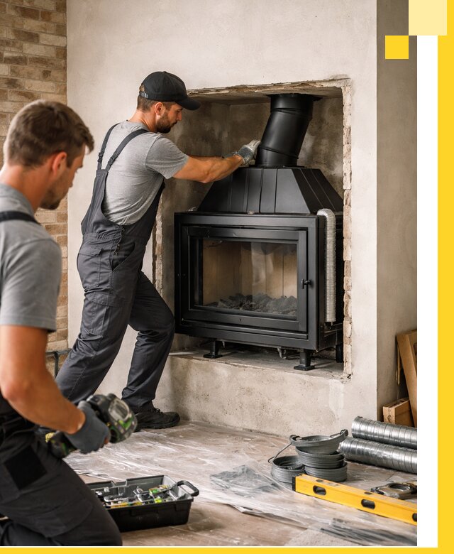 Установка каминных топок в Рославле: монтаж, подключение