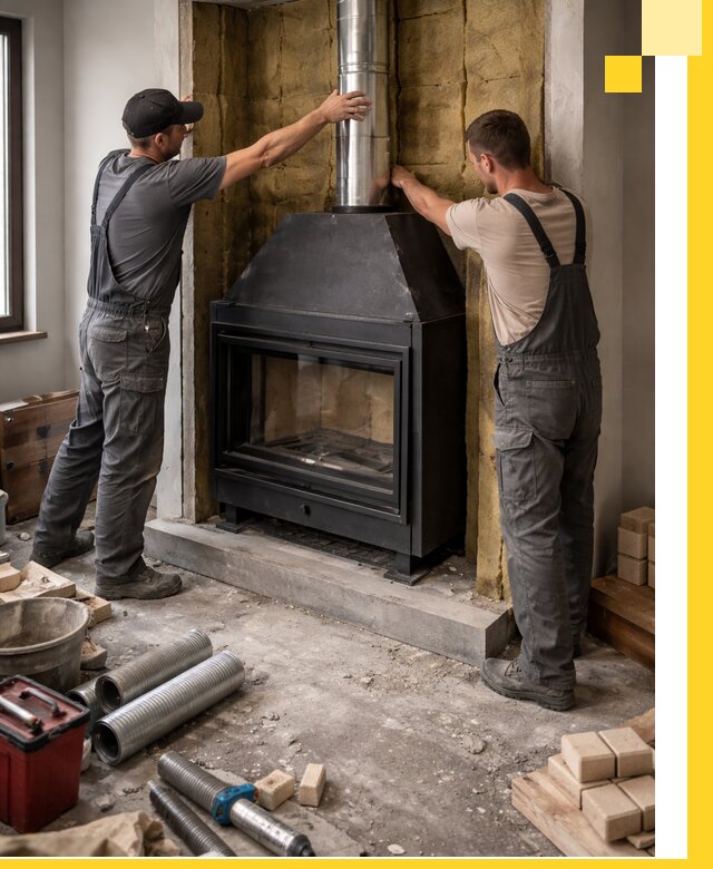 Изготовление и монтаж закрытых каминов в Рославле под ключ