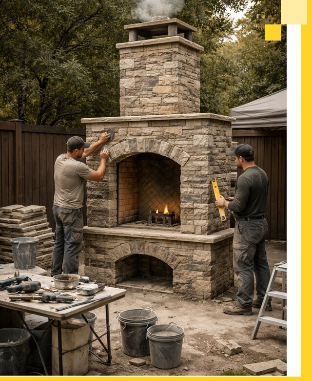 Проектирование и установка уличных каминов в Рославле