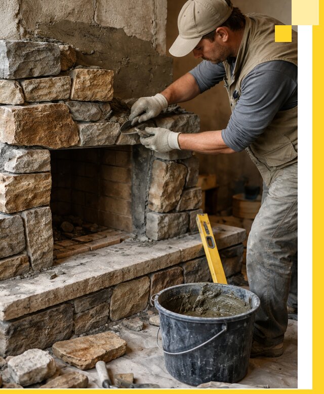 Изготовление и установка каменных каминов под ключ в Рославле