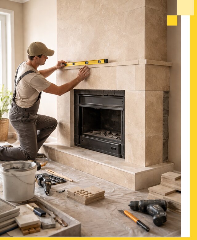 Установка и монтаж каминов в частном доме под ключ в Рославле