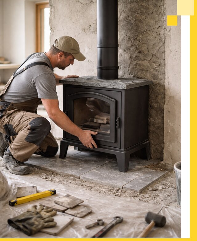 Профессиональный монтаж печей и каминов в Рославле под ключ