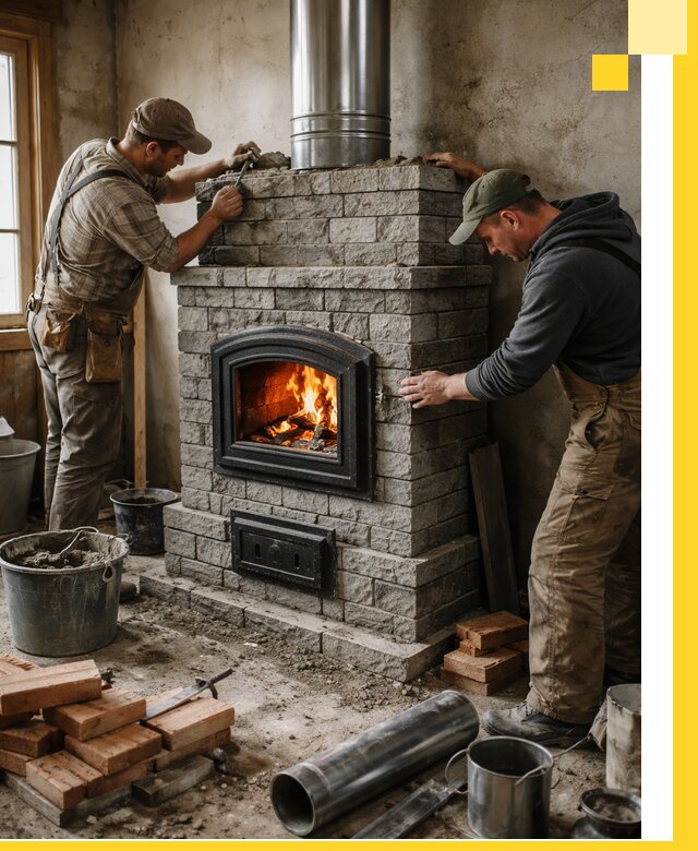 Производство, поставка и монтаж дровяных печей в Рославле