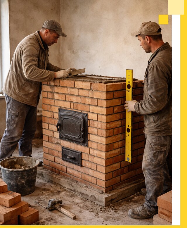 Отопительные печи под ключ в Рославле, установка и сборка