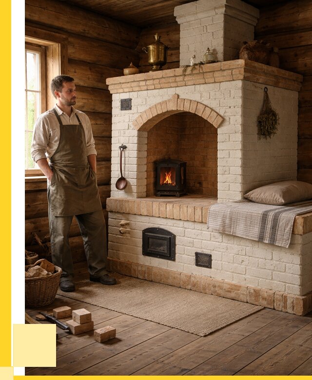 Русские печи с лежанкой под ключ в Рославле от 154140 р. ЭриданРлв