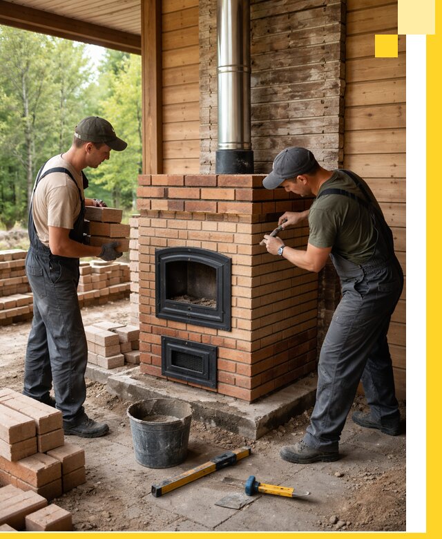 Производство и установка дачных печей под ключ в Рославле