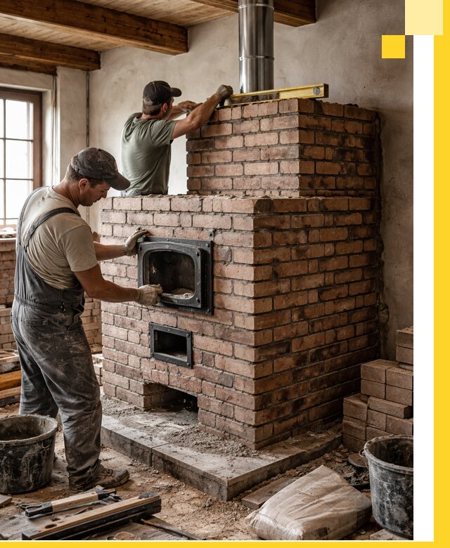 Печи для загородного дома под ключ в Рославле — монтаж и сервис