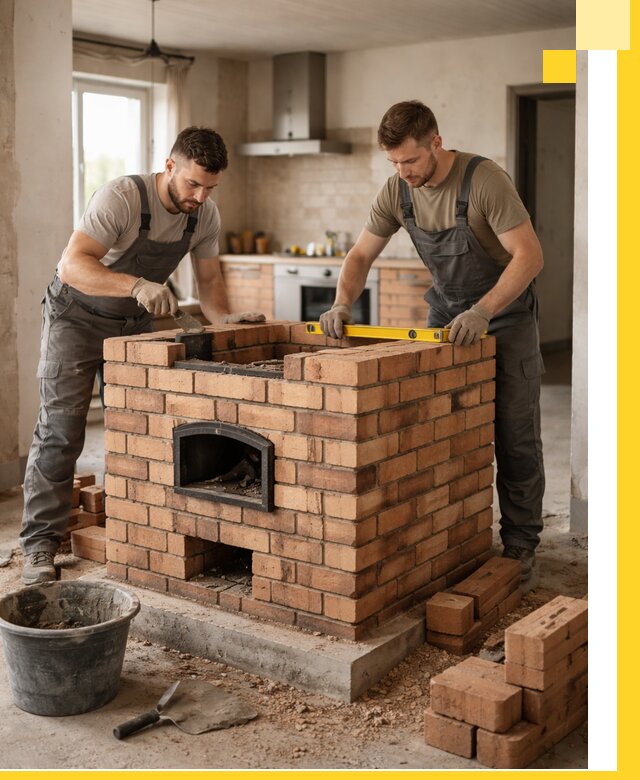 Установка и монтаж печей в частном доме в Рославле под ключ