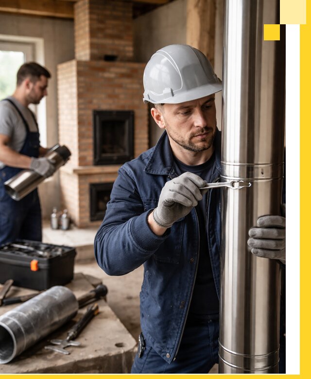 Профессиональный монтаж дымоходов для печей в Рославле