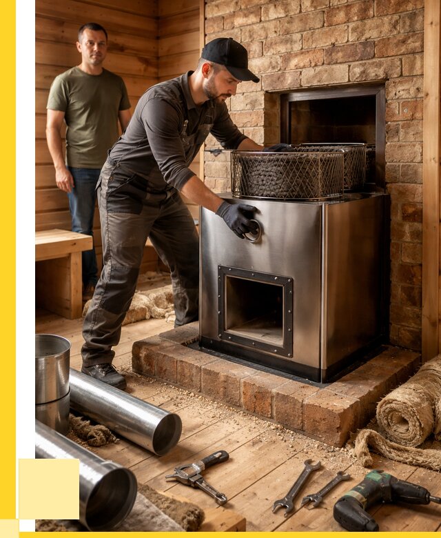 Монтаж банных печей под ключ в Рославле от 18497 р., ЭриданРлв