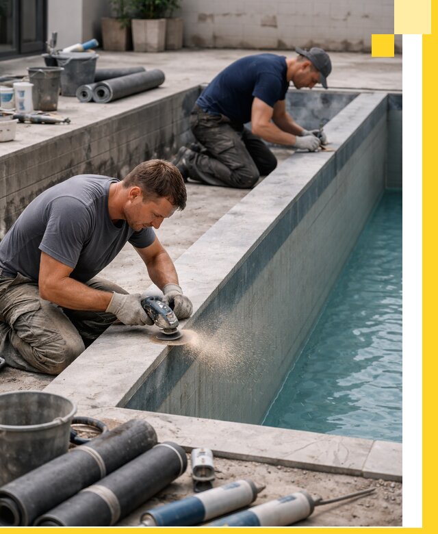 Профессиональный ремонт бассейнов под ключ в Рославле