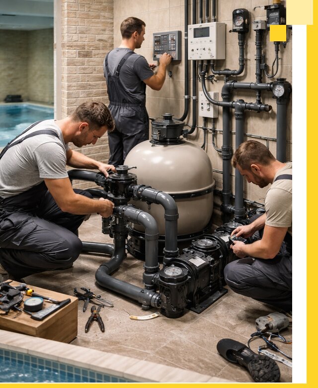 Комплексное оборудование для бассейнов под ключ в Рославле