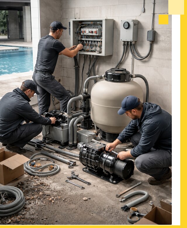 Профессиональный монтаж оборудования для бассейнов в Рославле