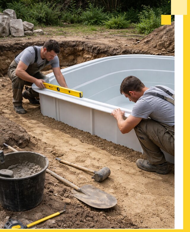 Производство и установка пластиковых бассейнов в Рославле под ключ