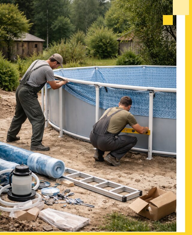 Установка и монтаж каркасных бассейнов в Рославле под ключ