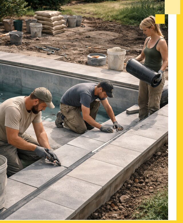 Строительство и монтаж уличных бассейнов под ключ в Рославле