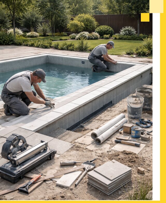 Строительство открытых бассейнов под ключ в Рославле профессионально