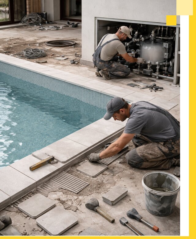 Строительство и монтаж бассейнов в коттедже в Рославле