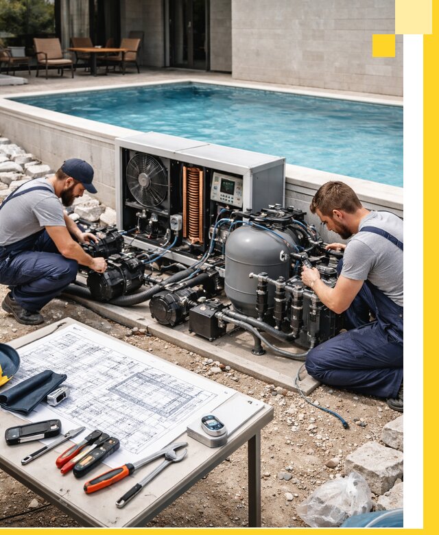 Проектирование и монтаж бассейнов с подогревом в Рославле