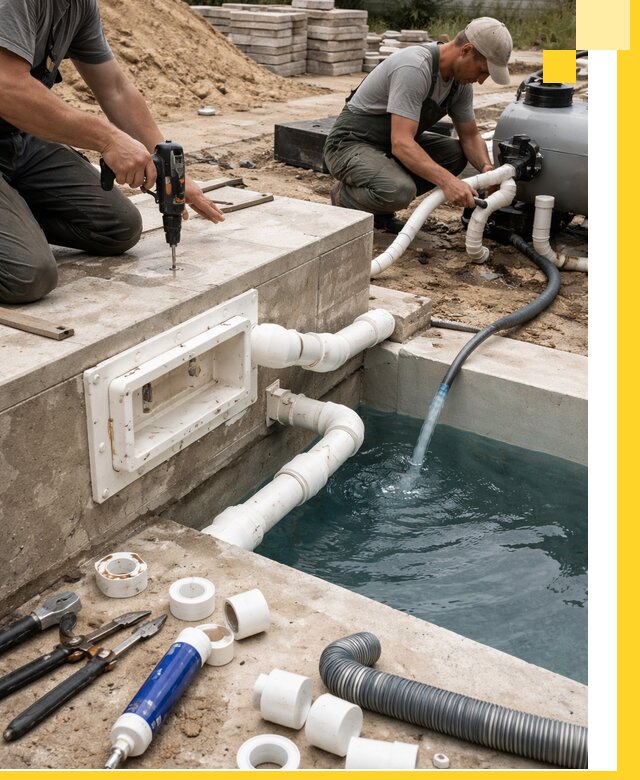 Строительство скиммерных бассейнов под ключ в Рославле