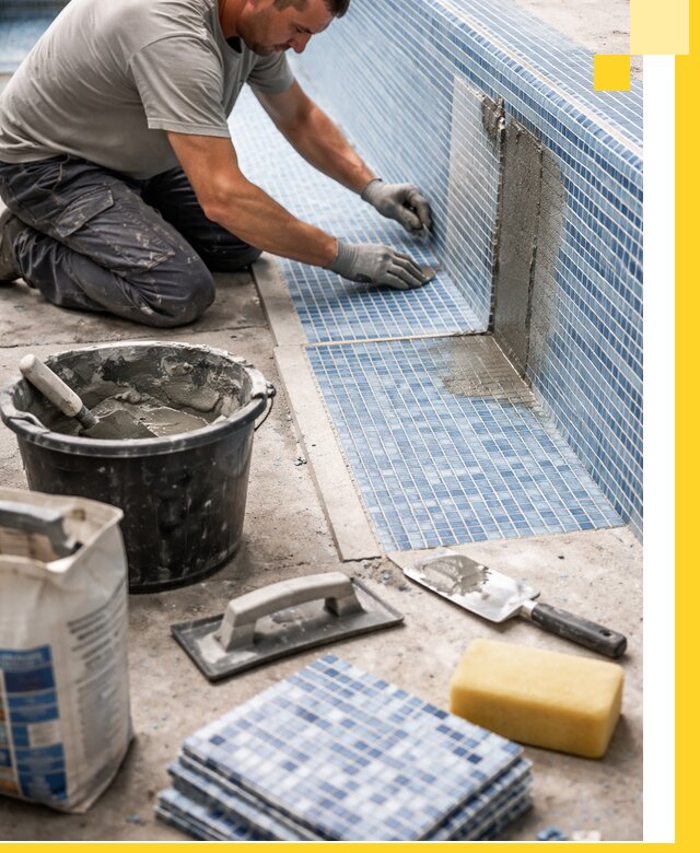 Укладка и ремонт мозаики для бассейнов под ключ в Рославле