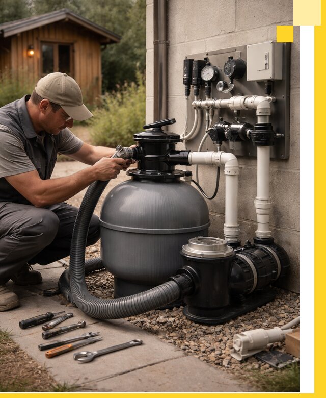 Продажа и монтаж фильтров и насосов для бассейнов в Рославле