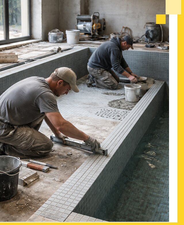 Строительство бассейна в частном доме в Рославле под ключ