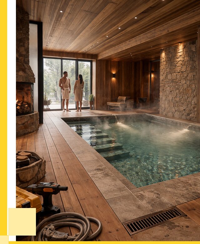 Проекты бань с бассейном под ключ в Рославле от 77070 р., ЭриданРлв