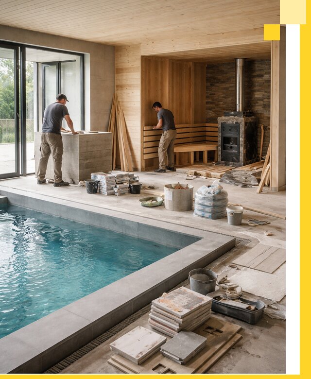 Проектирование и строительство бань с бассейном в Рославле