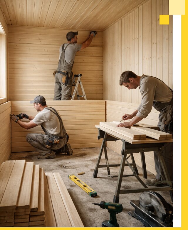 Обшивка саун в Рославле из натуральной древесины под ключ