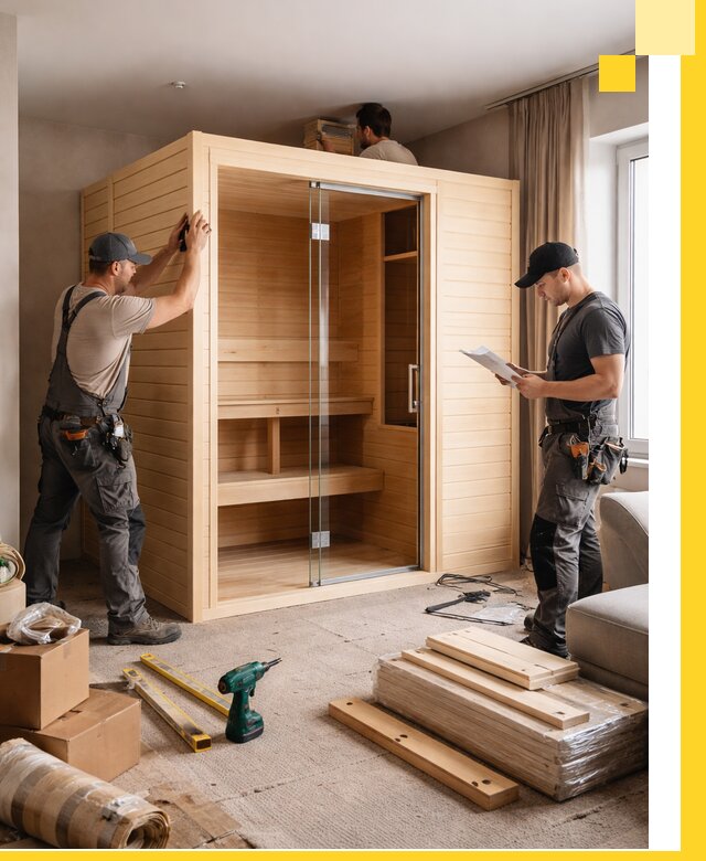 Установка и благоустройство саун в квартире в Рославле