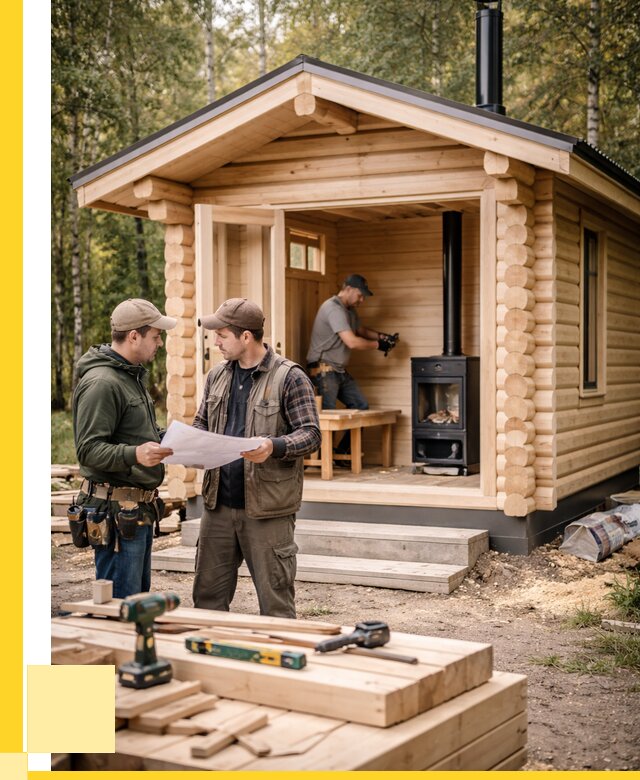 Монтаж бань под ключ в Рославле — от 205520 р. | ЭриданРлв