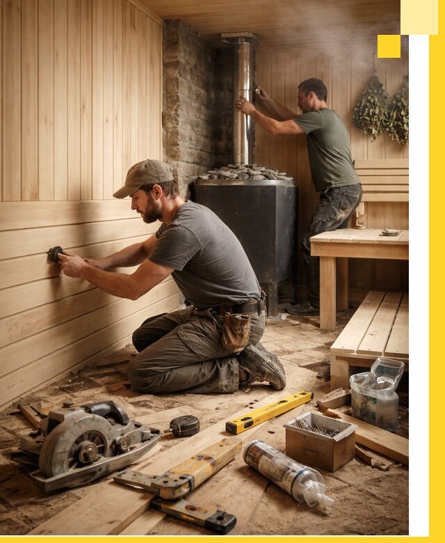 Полное строительство и оснащение парных под ключ в Рославле