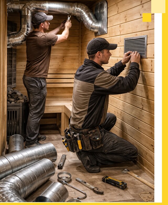 Проектирование и монтаж вентиляции бани в Рославле под ключ