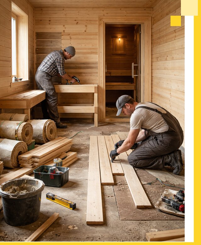 Индивидуальный проект бани с комнатой отдыха под ключ в Рославле