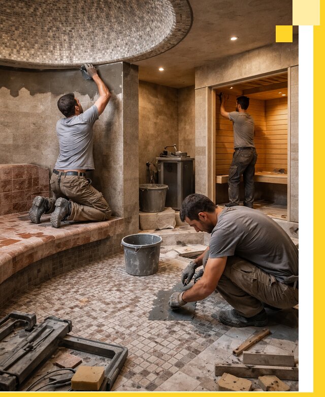 Проект и строительство хамама бани и сауны под ключ в Рославле