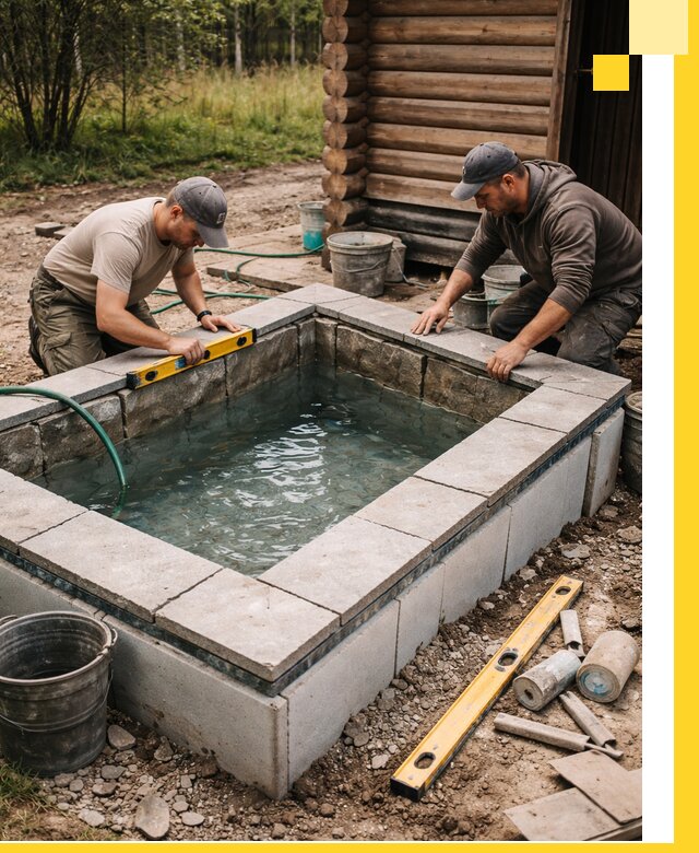 Изготовление и установка холодных купелей под ключ в Рославле